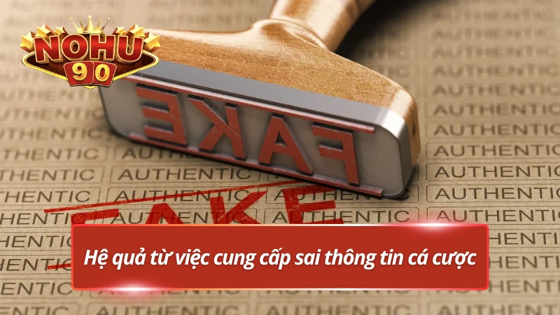 Những rủi ro khi điền sai thông tin tại Nohu90