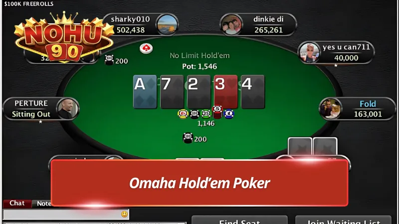 Poker Nohu90 với phiên bản Omaha
